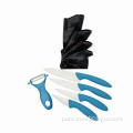 5-piece Ceramic Knife Set with Peeler and Acrylic Stand